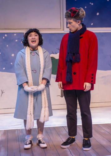 Arika Matoba and Ben Wippel in A Charlie Brown Christmas at Taproot Theatre. Photo by Erik Stuhaug.