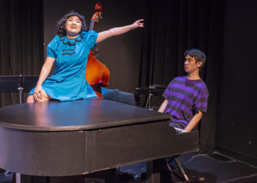 Arika Matoba and Steven Tran in A Charlie Brown Christmas at Taproot Theatre. Photo by Erik Stuhaug.