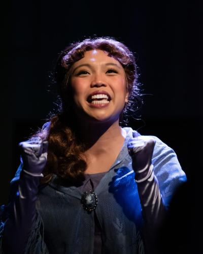 Ays Garcia in Georgiana and Kitty: Christmas at Pemberley by Lauren Gunderson and Margot Melcon. Photo by Robert Wade Photography.