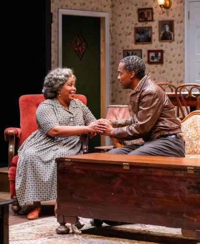 Marlette Buchanan and Arlando Smith in A Raisin in the Sun at Taproot Theatre. Photo by Robert Wade.
