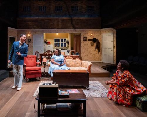 Donovan Mahannah, Shermona Mitchell, and Deja Culver in A Raisin in the Sun at Taproot Theatre. Photo by Robert Wade.