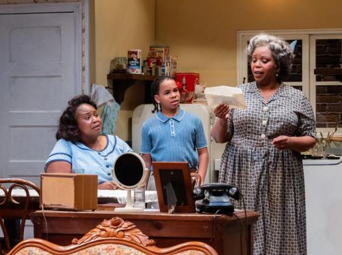 Shermona Mitchell, Channing Gistarb, and Marlette Buchanan in A Raisin in the Sun at Taproot Theatre. Photo by Robert Wade.
