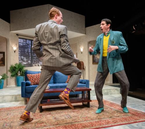 Left to right: Calder Shilling and Miguel Castellano in Jeeves Takes a Bow at Taproot Theatre. Photo by Robert Wade. 