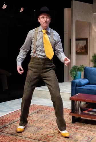 Calder Shilling in Jeeves Takes a Bow at Taproot Theatre. Photo by Robert Wade.