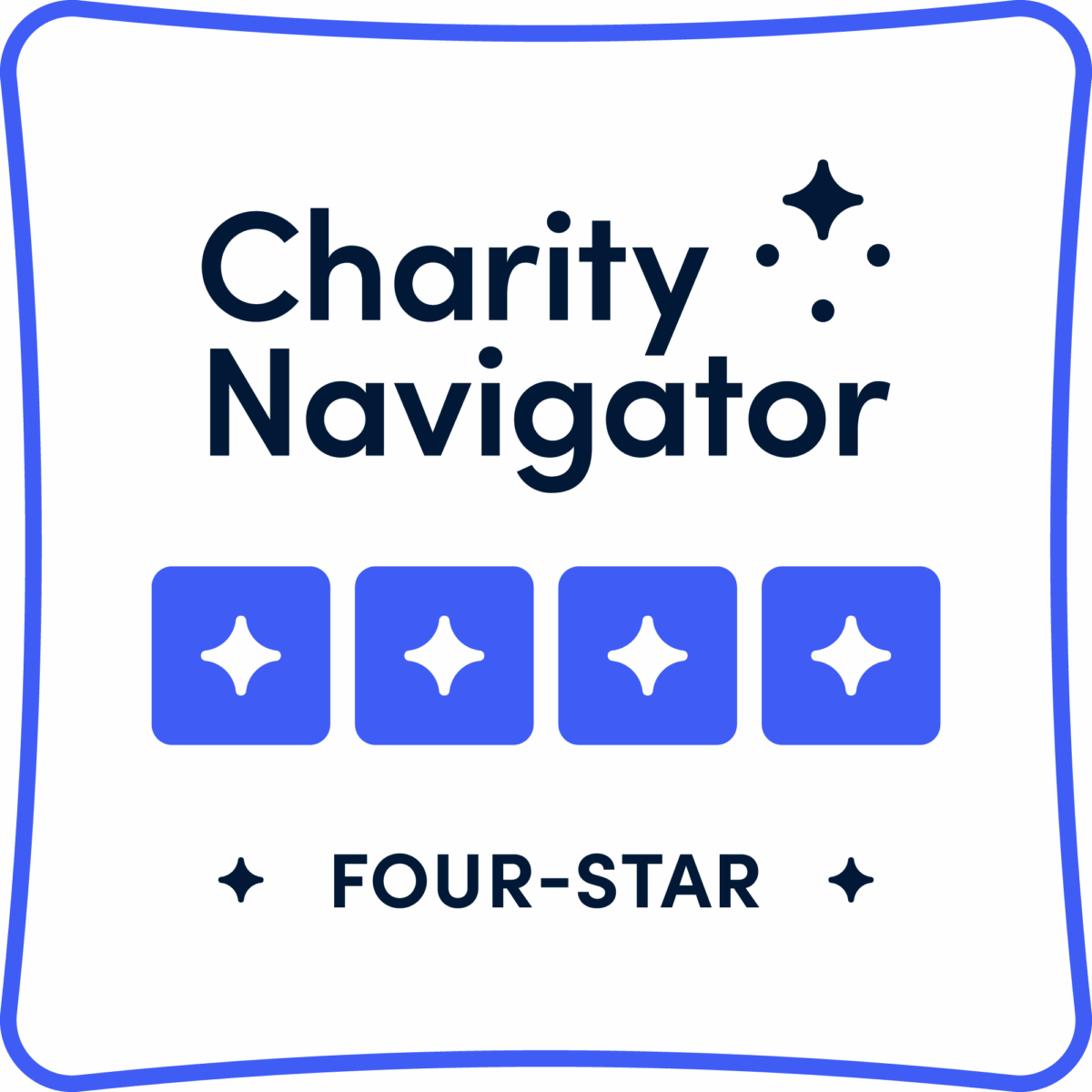 Logo with text: Charity navigator four-star